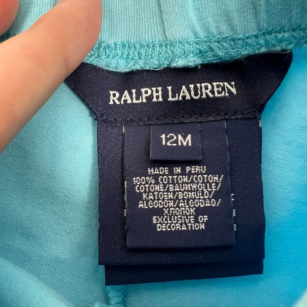 Ralph Lauren Baby Girls‎ Dress and Leggings Size 12M Ombre Embroidered Pony